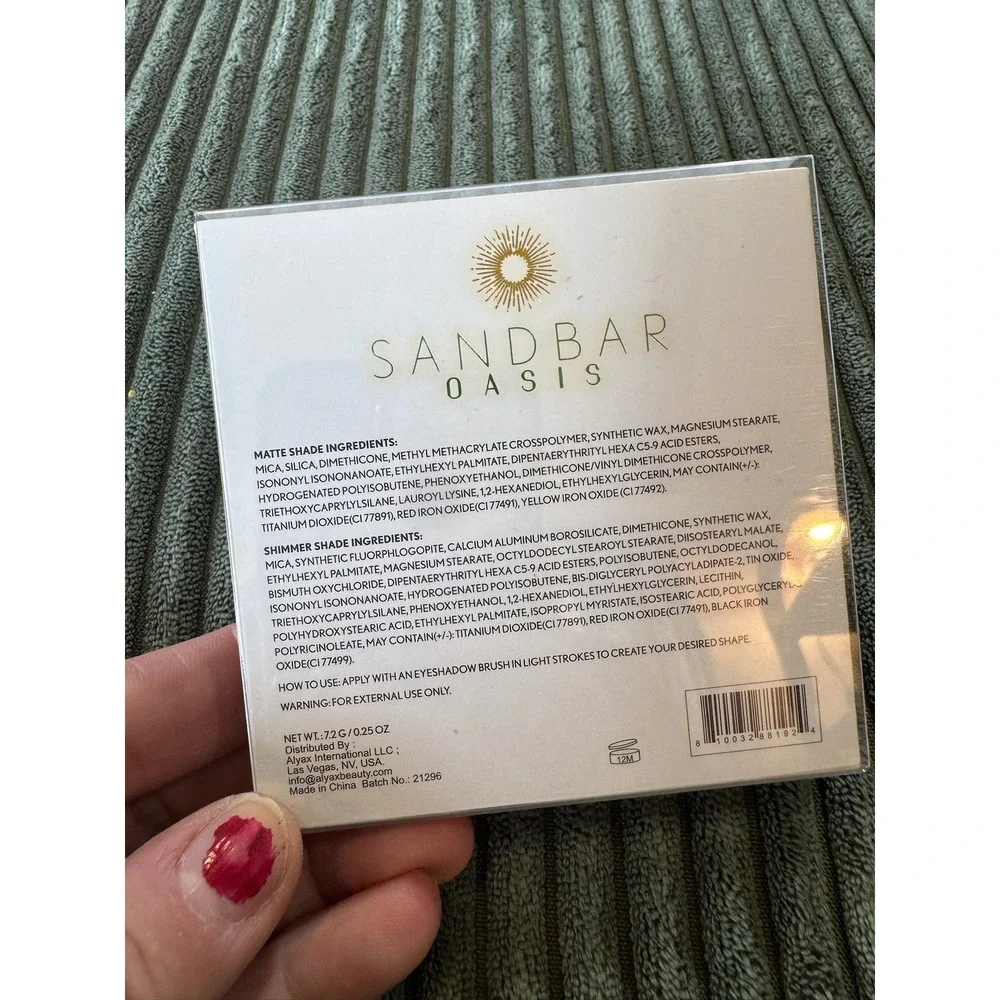 SANDBAR OASIS Shimmer Matte Eyeshadow Palette Sunburst Golden‎ Green